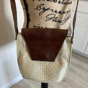Leather and Straw Pegabo Made in Italy Purse VINTAGE